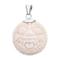 Carved Bone Flower Pendant in Sterling Silver - Sticky add to cart bar