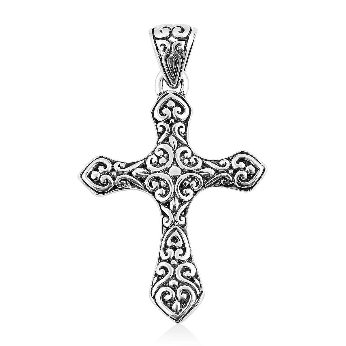 Bali Legacy Cross Pendant without Chain in Sterling Silver 3.65 Grams
