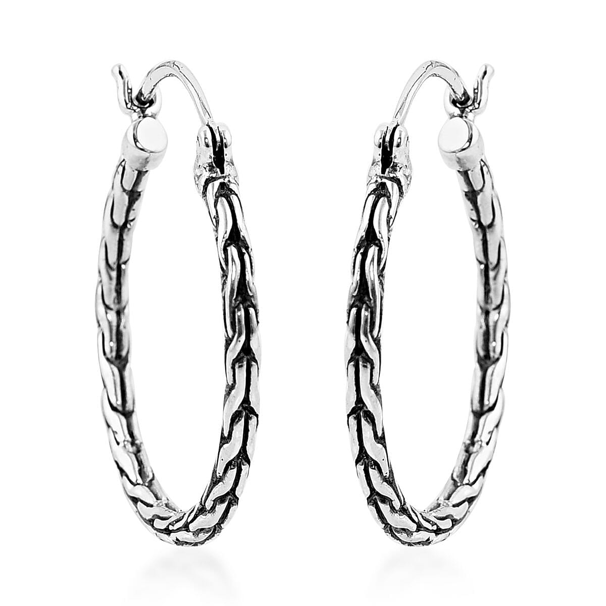 Bali Legacy Sterling Silver Hoop Earrings 6.40 Grams