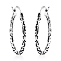 Bali Legacy Sterling Silver Hoop Earrings 6.40 Grams