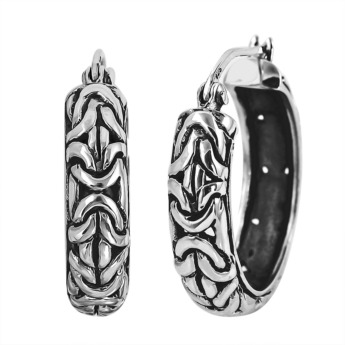 Bali Legacy Sterling Silver Hoop Earrings 6 Grams