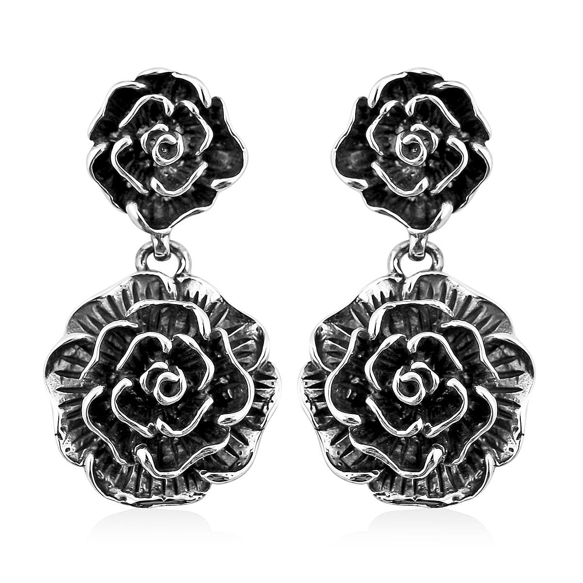 Bali Legacy Sterling Silver Flower Earrings 6.85 Grams