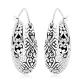 Bali Legacy Sterling Silver Frangipani Flower Hoop Earrings 11.65 Grams - Sticky add to cart bar