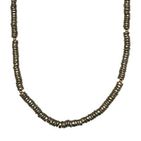 Pyrite Beaded Necklace 18-20 Inches in Vermeil Yellow Gold Over Sterling Silver 200.00 ctw