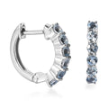Santa Maria Aquamarine Hoop Earrings in Platinum Over Sterling Silver 0.75 ctw - Sticky add to cart bar