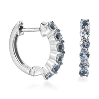 Santa Maria Aquamarine Hoop Earrings in Platinum Over Sterling Silver 0.75 ctw
