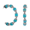 TLV Amazonite Half Hoop Earrings in Silvertone 54.50 ctw - Sticky add to cart bar