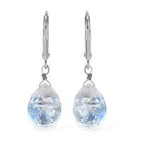Kuisa Rainbow Moonstone Earrings in Rhodium Over Sterling Silver 9.00 ctw