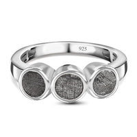 Meteorite Ring in Rhodium Over Sterling Silver (Size 10.0) 5.10 ctw