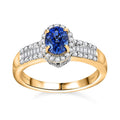 Luxoro 14K Yellow Gold AAA Ceylon Sapphire and G-H I3 Diamond Ring (Size 7.0) 1.50 ctw - Sticky add to cart bar