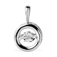 Diamond Accent Circle Pendant without Chain in Sterling Silver