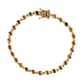 Premium Multi Sapphire Rainbow Bubble Tennis Bracelet in Vermeil Yellow Gold Over Sterling Silver (7.25 In) 4.50 ctw - Sticky add to cart bar