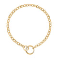 Cable link Chain Double Open Circle Necklace in Goldtone (20 Inches) - Sticky add to cart bar