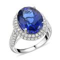 Certified and Appraised Rhapsody 950 Platinum AAAA Tanzanite and E-F VS Diamond Ring (Size 10.0) 9.40 Grams 10.75 ctw - Sticky add to cart bar