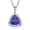 Certified & Appraised Rhapsody 950 Platinum AAAA Tanzanite and E-F VS Diamond Pendant without Chain 4.5 Grams 3.65 ctw - Sticky add to cart bar