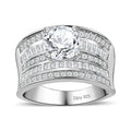 Moissanite (Rnd 8mm) Ring in Rhodium Over Sterling Silver (Size 10.0) 3.20 ctw - Sticky add to cart bar