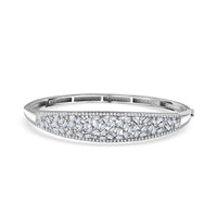 Doorbuster Moissanite Bangle Bracelet in Rhodium Over Sterling Silver (6.50 In) 4.75 ctw