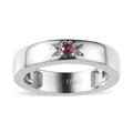Orissa Rhodolite Garnet Celestial Band Ring in Platinum Over Sterling Silver (Size 5.0) 0.05 ctw - Sticky add to cart bar