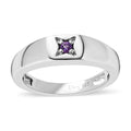 African Amethyst Solitaire Ring in Platinum Over Sterling Silver - Sticky add to cart bar