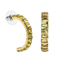 Peridot J-Hoop Earrings in Vermeil Yellow Gold Over Sterling Silver 7.60 ctw