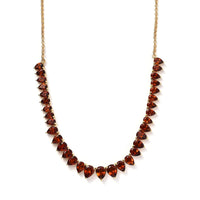Brazilian Cherry Citrine Necklace 18 Inches in Vermeil Yellow Gold Over Sterling Silver 16.40 ctw