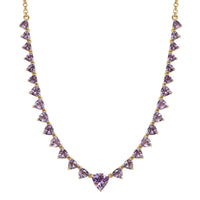Rose De France Amethyst Necklace 18-20 Inches in Vermeil Yellow Gold Over Sterling Silver 10.35 ctw
