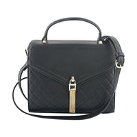 MC Black Pebbled Grain PU Envelope Shape Crossbody Bag (10"x4"x8")