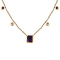 Premium Moroccan Amethyst and Multi Gemstone Necklace 18 Inches in Vermeil Yellow Gold Over Sterling Silver 5.35 ctw - Sticky add to cart bar