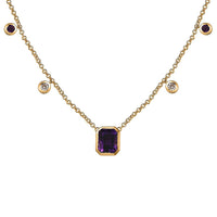 Premium Moroccan Amethyst and Multi Gemstone Necklace 18 Inches in Vermeil Yellow Gold Over Sterling Silver 5.35 ctw