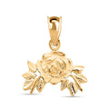 Made in America 10K Yellow Gold Rose Pendant - Sticky add to cart bar