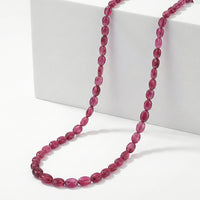 Certified & Appraised Rhapsody 950 Platinum AAAA Ouro Fino Rubellite Beaded Necklace 18 Inches 70.00 ctw