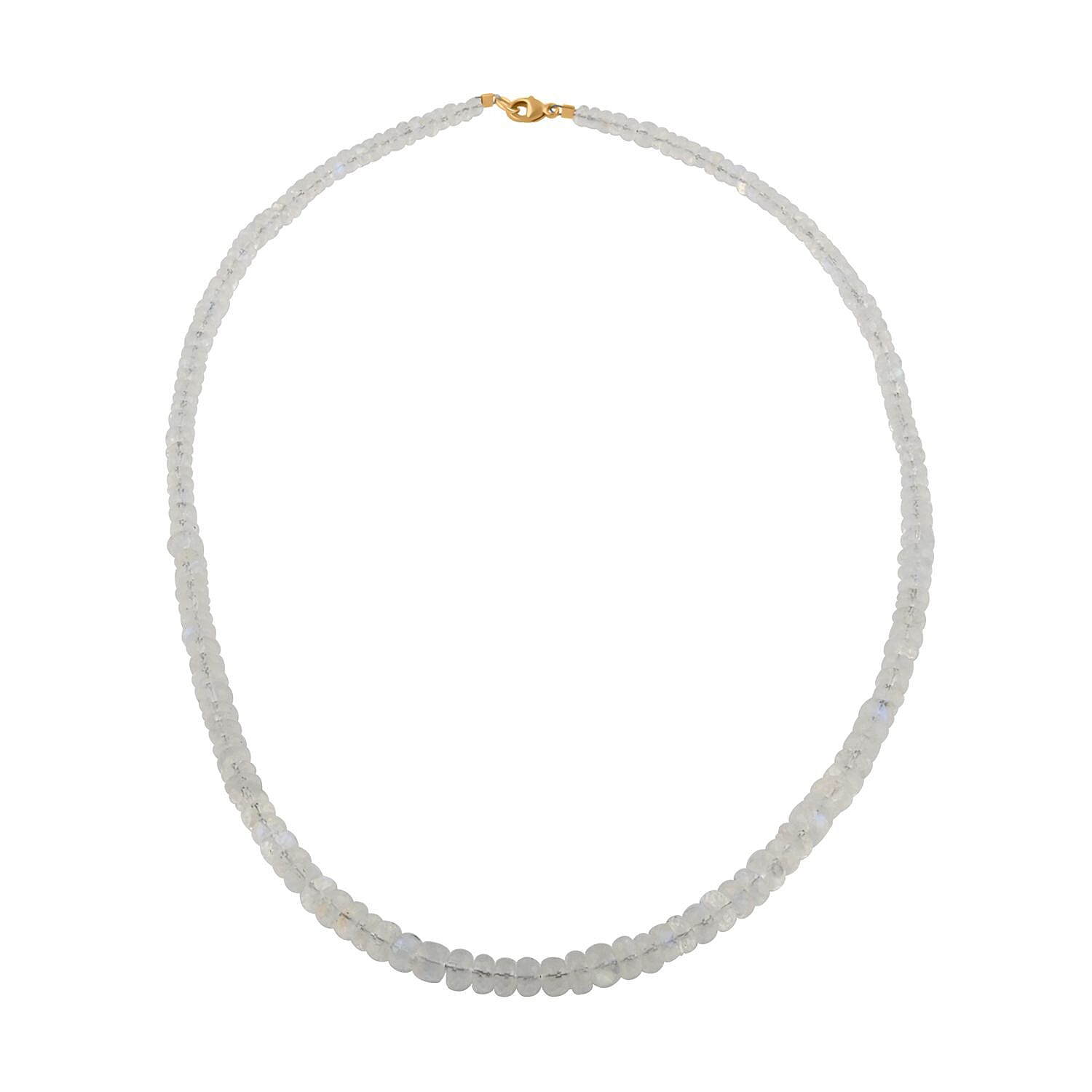 Certified & Appraised Iliana 18K Yellow Gold AAAA Premium Rainbow Moonstone Beaded Necklace (18 Inches) 85.00 ctw