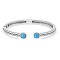 Sleeping Beauty Turquoise Cuff Bangle in Stainless Steel (6.50 In) 1.60 ctw - Sticky add to cart bar