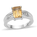 Brazilian Citrine and White Zircon Ring in Stainless Steel (Size 10.0) 1.50 ctw - Sticky add to cart bar