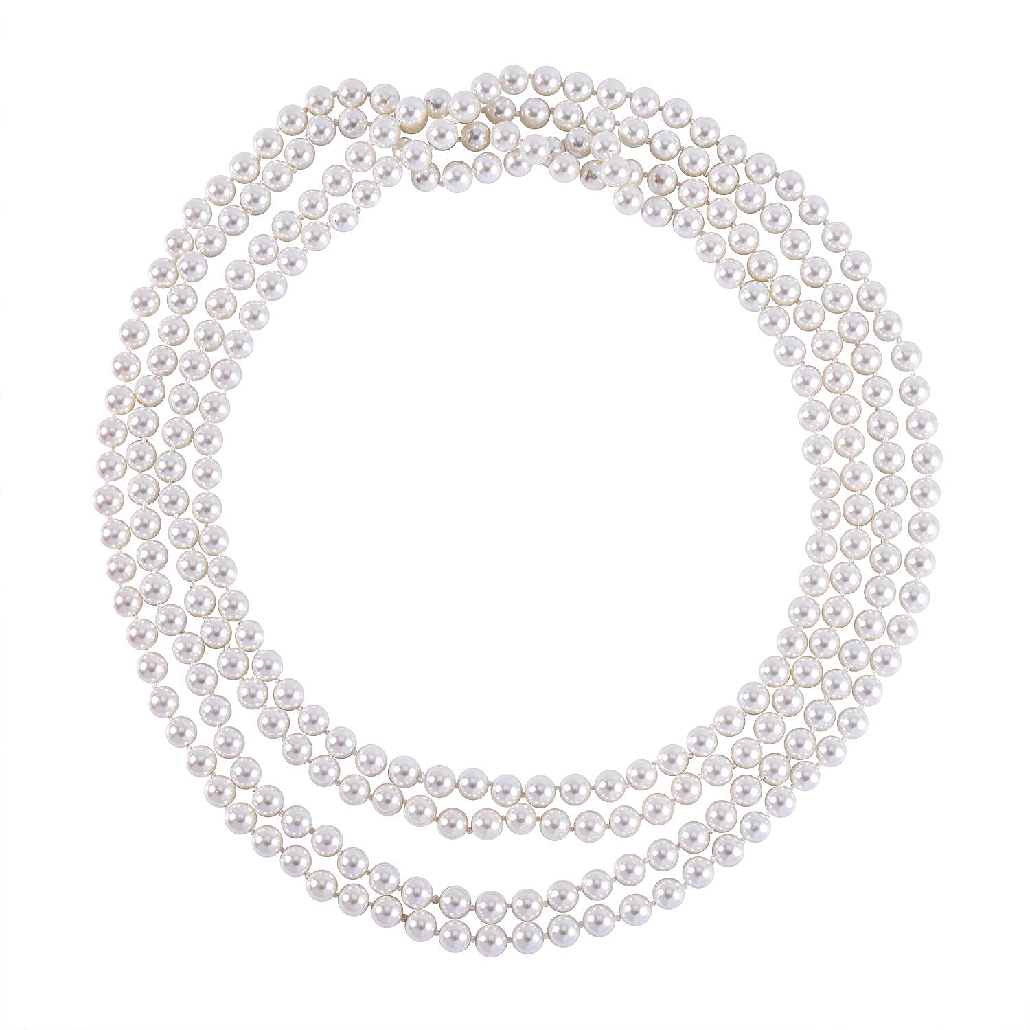 Doorbuster White Shell Pearl Necklace (100 Inches)