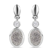 Meteorite and White Zircon Dangling 4.50 ctw Earrings in Rhodium Over Sterling Silver