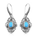 Bali Legacy Sleeping Beauty Turquoise Fish Hook Earrings in Sterling Silver 2.10 ctw - Sticky add to cart bar