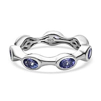 Tanzanite Ring in Platinum Over Sterling Silver (Size 6.5) 1.89 ctw