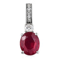 Niassa Ruby (FF) and Moissanite Pendant in Platinum Over Sterling Silver 3.85 ctw - Sticky add to cart bar