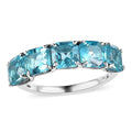 Madagascar Paraiba Apatite 5 Stone Ring in Platinum Over Sterling Silver 3.15 ctw - Sticky add to cart bar