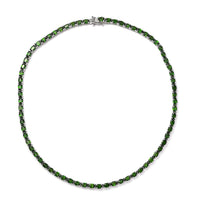 Chrome Diopside Tennis Necklace 18 Inches in Platinum Over Sterling Silver 38.30 ctw