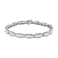 Diamond 4.00 ctw Deco Bracelet, Platinum Over Sterling Silver Bracelet, Diamond Jewelry, Gifts For Her (7.50 In)