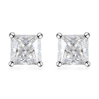 Moissanite Solitaire Stud Earrings in Platinum Over Sterling Silver 1.35 ctw