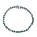 Blue Diamond Bracelet in Platinum Over Sterling Silver (7.25 In) 3.00 ctw - Sticky add to cart bar