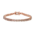 Natural Champagne Diamond Bracelet in Vermeil Rose Gold Over Sterling Silver (7.50 In) 5.00 ctw - Sticky add to cart bar