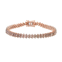 Natural Champagne Diamond Bracelet in Vermeil Rose Gold Over Sterling Silver (7.50 In) 5.00 ctw