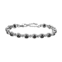 Thai Black Spinel 3.35 ctw Bracelet in Stainless Steel (6.50-8.0In)