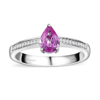 Doorbuster Luxoro 14K White Gold AAA Natural Ceylon Pink Sapphire and G-H I2 Diamond Ring 1.10 ctw