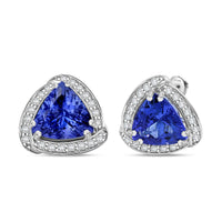 Certified & Appraised Rhapsody 950 Platinum AAAA Tanzanite and E-F VS Diamond Stud Earrings 4.75 Grams 4.00 ctw