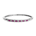 Premium Montepuez Ruby and Moissanite Bangle Bracelet in Platinum Over Sterling Silver (7.25 In) 2.35 ctw - Sticky add to cart bar